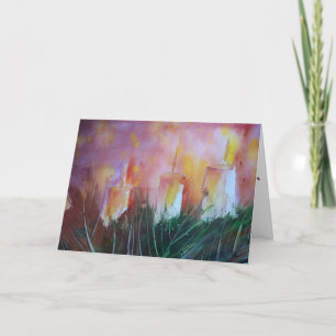 Tarjeta de felicitación de la acuarela del calor