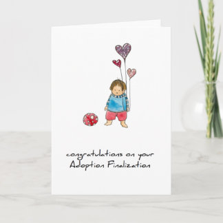 tarjeta de felicitación de la adopción