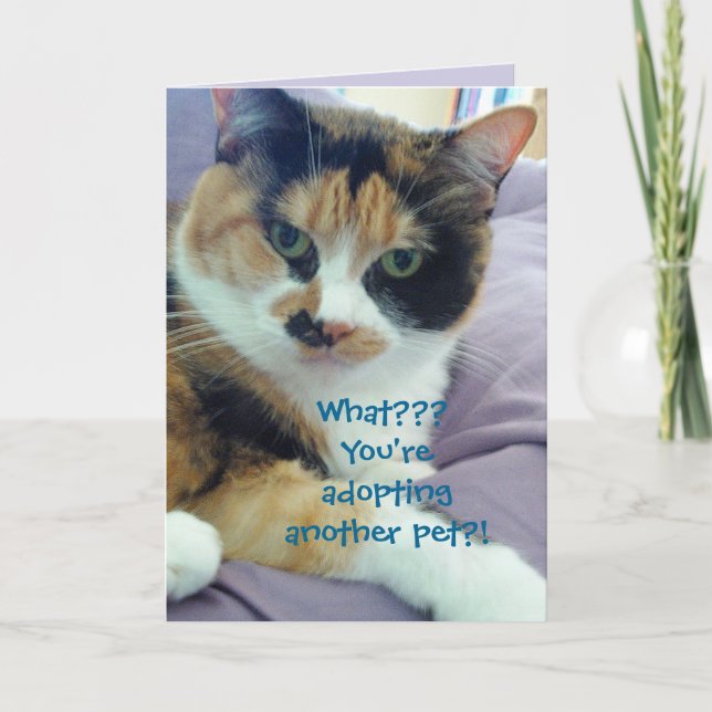 Tarjeta de felicitación de la adopción del mascota (Anverso)