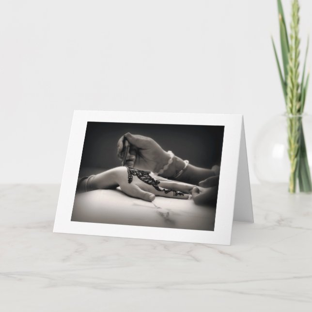 Tarjeta de felicitación de la alheña de Mendhi (Anverso)