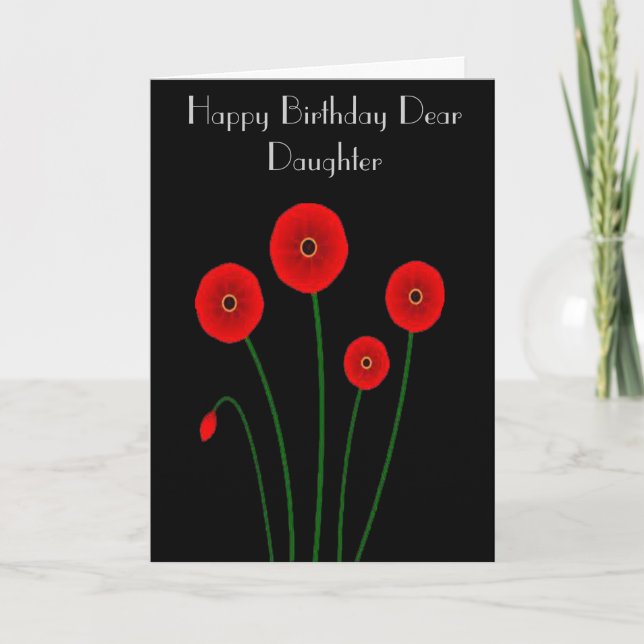 TARJETA DE FELICITACIÓN DE LA AMAPOLA DE LA HIJA (Anverso)