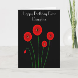TARJETA DE FELICITACIÓN DE LA AMAPOLA DE LA HIJA