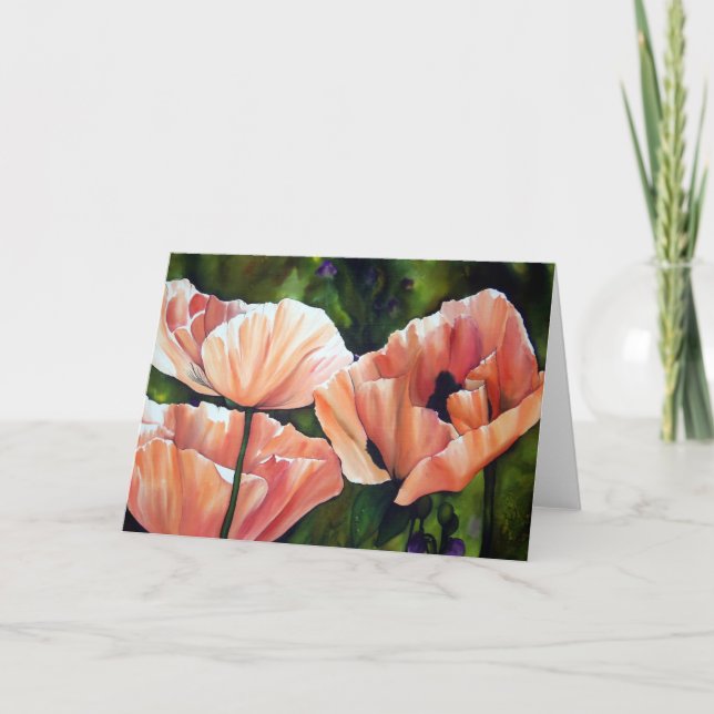 Tarjeta de felicitación de la amapola del (Anverso)