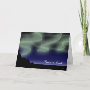 Tarjeta de felicitación de la aurora boreal