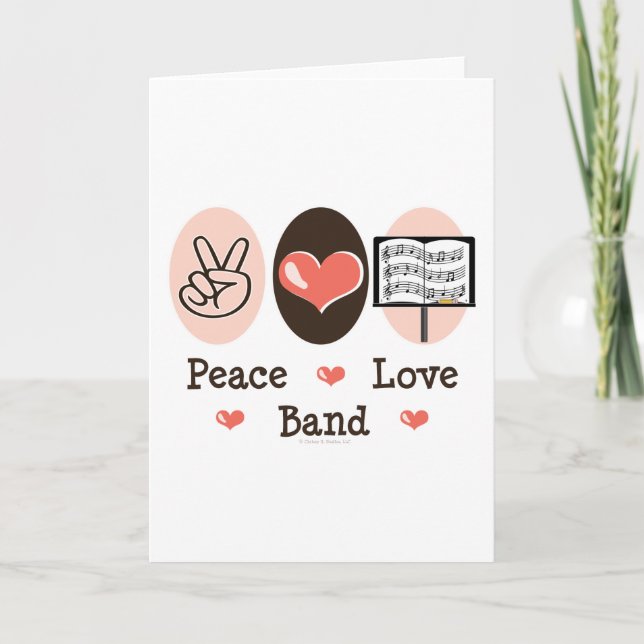 Tarjeta de felicitación de la banda de amor Peace (Anverso)