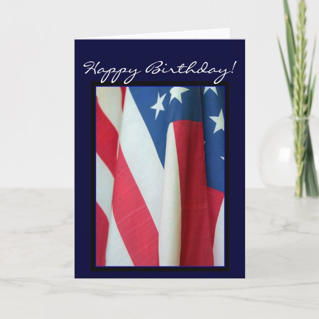 Tarjeta de felicitación de la bandera americana (Anverso)