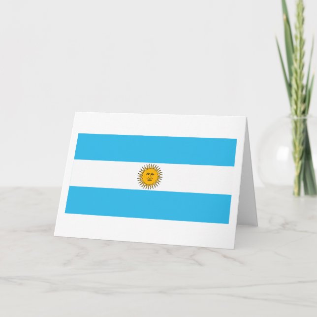 Tarjeta de felicitación de la bandera argentina (Anverso)