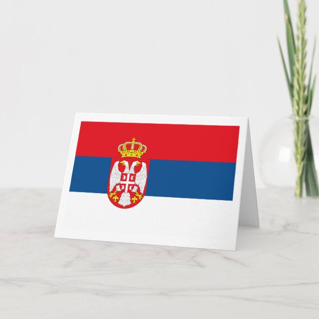 Tarjeta de felicitación de la bandera de Serbia (Anverso)