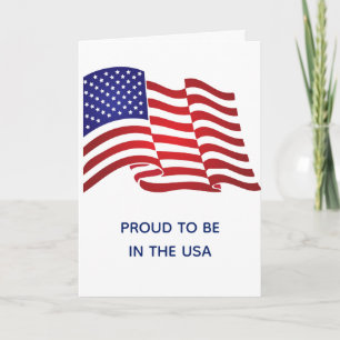 Tarjeta de felicitación de la bandera estadouniden