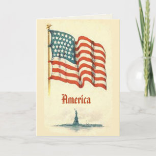 Tarjeta de felicitación de la bandera norteamerica