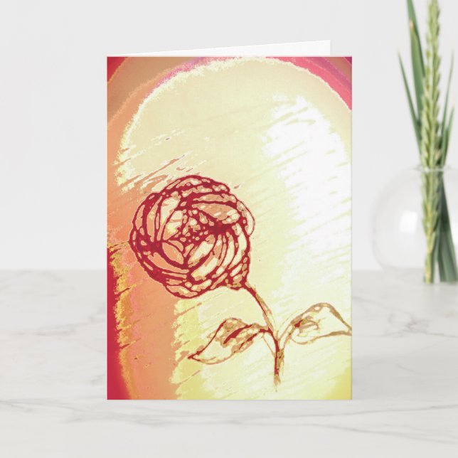 Tarjeta de Felicitación de la Bendición de la Rosa (Anverso)