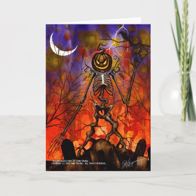 Tarjeta de felicitación de la bendición del otoño (Anverso)