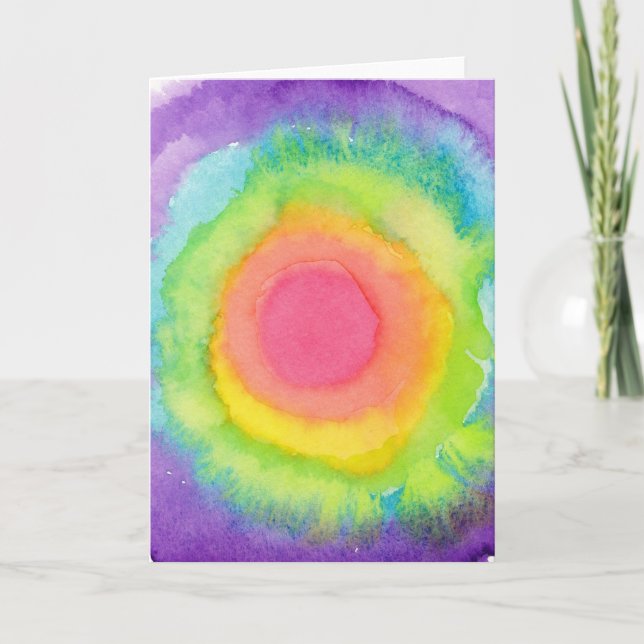 Tarjeta de felicitación de la blanco del arco iris (Anverso)