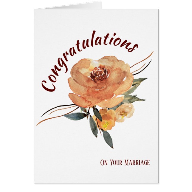 Tarjeta de felicitación de la boda de la (Frente)
