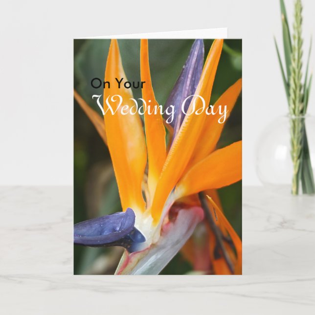 Tarjeta de felicitación de la boda de la ave del (Anverso)
