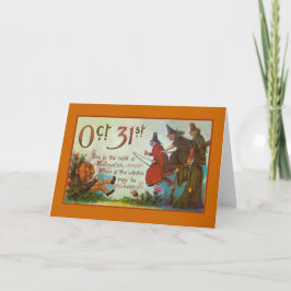 Tarjeta de felicitación de la bruja de Halloween