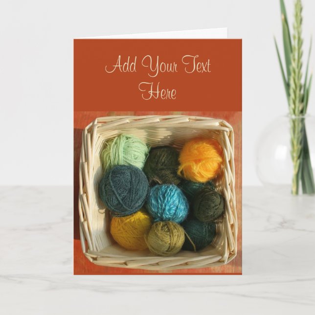 Tarjeta de felicitación de la canasta de yarn (Anverso)