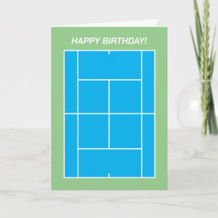 Tarjeta de felicitación de la cancha de tenis de c