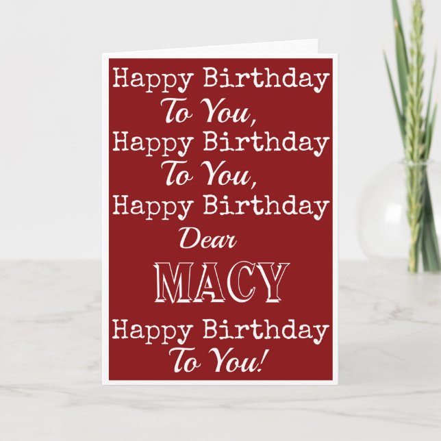 Tarjeta de felicitación de la canción de cumpleaño (Anverso)