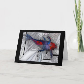 Tarjeta de felicitación de la carpa de Koi (estilo