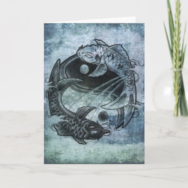 Tarjeta de felicitación de la carpa de Ying Yang (Anverso)
