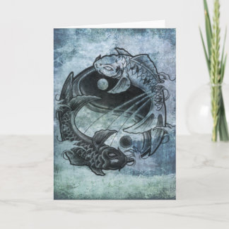 Tarjeta de felicitación de la carpa de Ying Yang