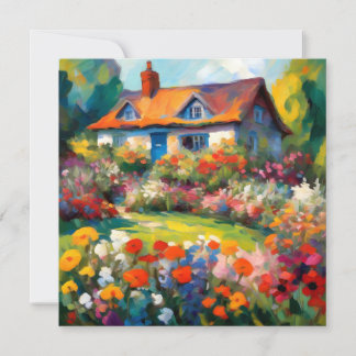 Tarjeta de felicitación de la casa de campo Jardín