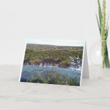 Tarjeta de felicitación de la cascada Hraunfossar