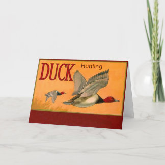 Tarjeta de felicitación de la caza del pato