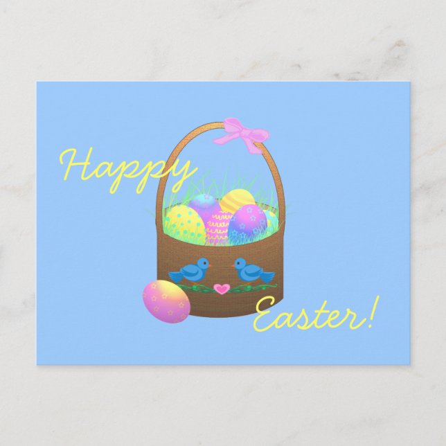 Tarjeta de felicitación de la cesta de pascua (Anverso)