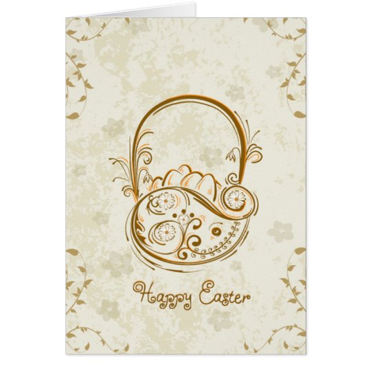 Tarjeta de felicitación de la cesta de Pascua del