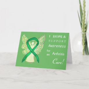 Tarjeta de felicitación de la cinta verde para la