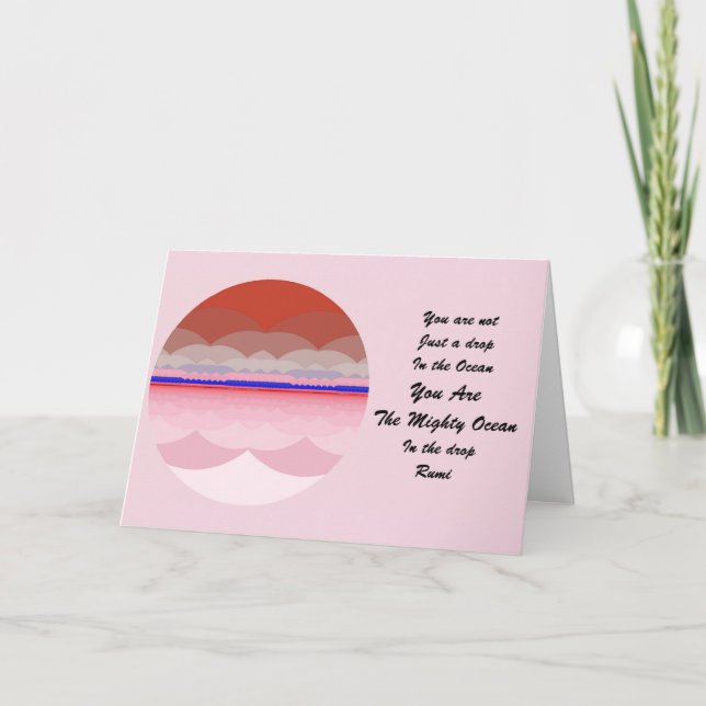 Tarjeta de felicitación de la cita de Rumi. Diseño (Anverso)