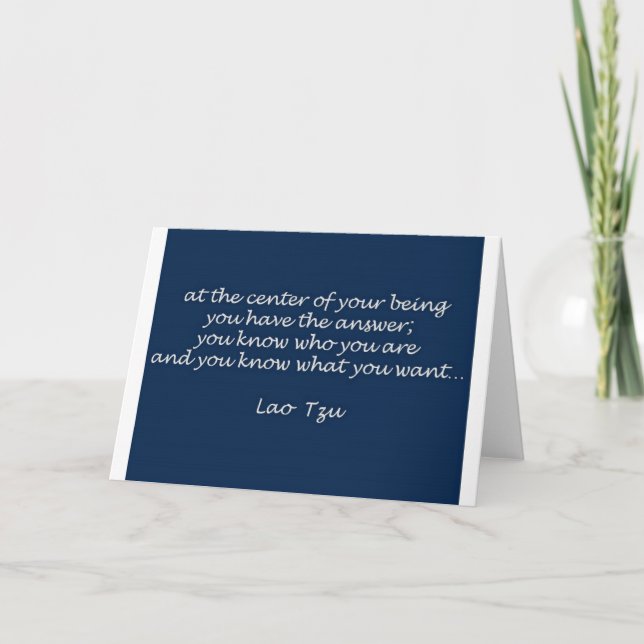 Tarjeta de felicitación de la cita de Tzu del Lao (Anverso)