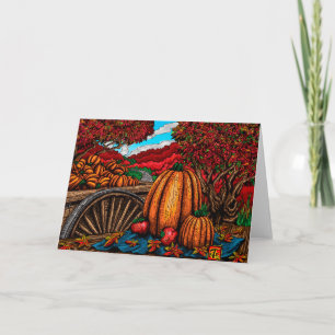 Tarjeta de felicitación de la cosecha del otoño