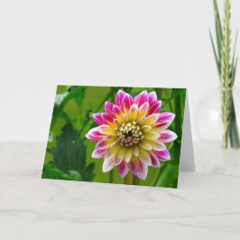 Tarjeta de felicitación de la dalia, interior en
