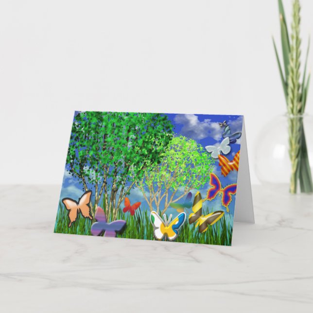 Tarjeta de felicitación de la DANZA de la MARIPOSA (Anverso)