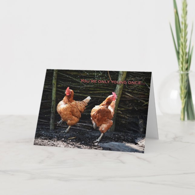 Tarjeta de felicitación de la danza del pollo (Anverso)