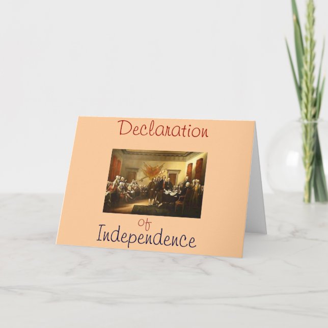 Tarjeta de felicitación de la declaración de indep (Anverso)