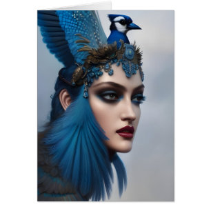 Tarjeta de felicitación de la diosa de Bluejay en