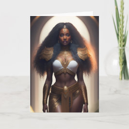Tarjeta de felicitación de la diosa de oro