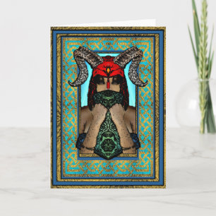 Tarjeta de felicitación de la diosa de Viking