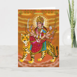 Tarjeta de felicitación de la diosa Durga