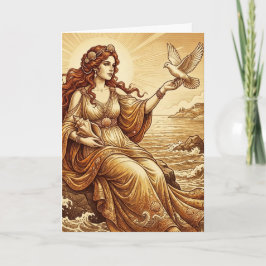Tarjeta de felicitación de la diosa griega Afrodit