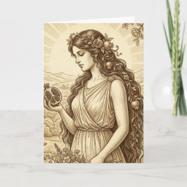 Tarjeta de felicitación de la diosa griega Perséfo