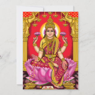 Tarjeta de felicitación de la diosa Lakshmi