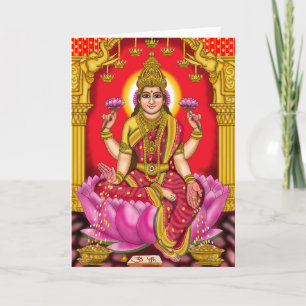Tarjeta de felicitación de la diosa Lakshmi