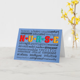 Tarjeta de felicitación de la enfermera