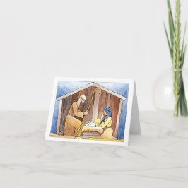 Tarjeta de felicitación de la escena de la nativid