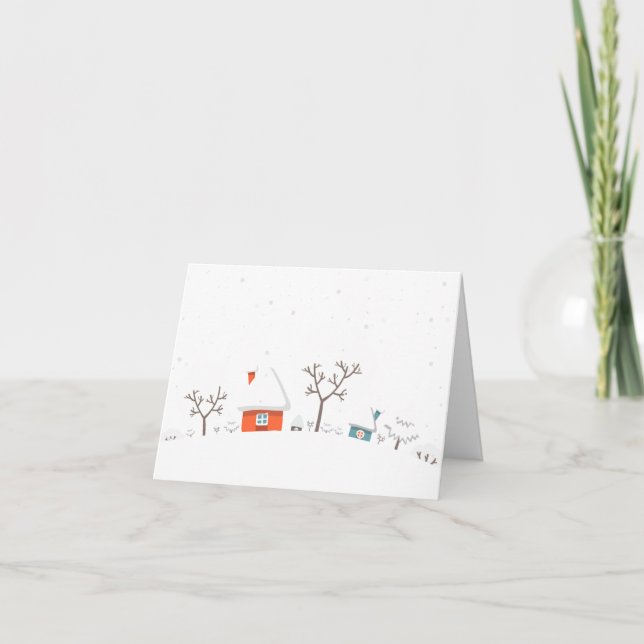 Tarjeta de felicitación de la escena de vacaciones (Anverso)